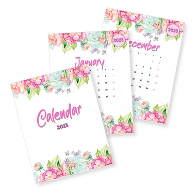2023 Floral Calendar Page Graphic
